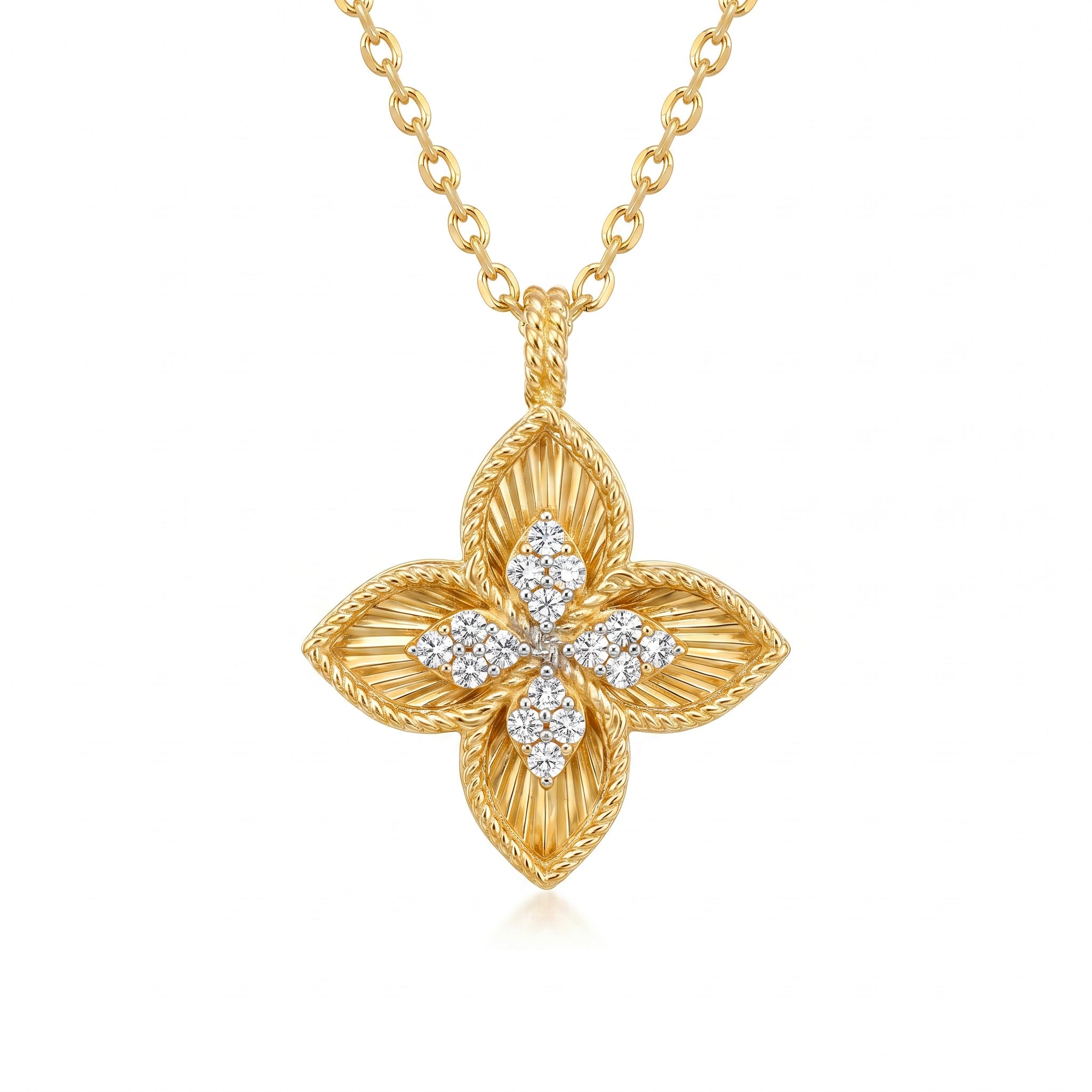 18K Yellow Gold Cubic Zirconia Necklace