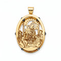 18K Yellow Gold Large St. Mary Icon Pendant