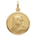 18K Yellow Gold St. Mary Icon Pendant