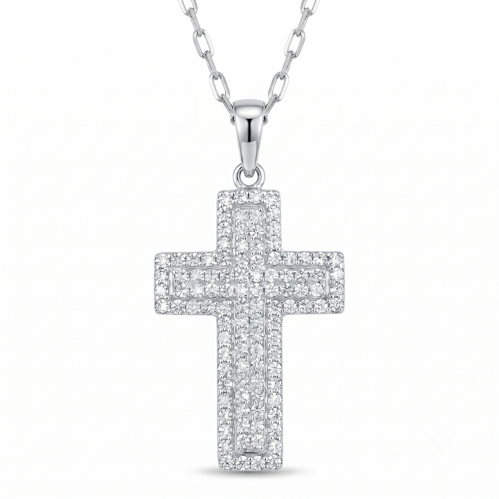 Diamond White Gold Cross Pendant