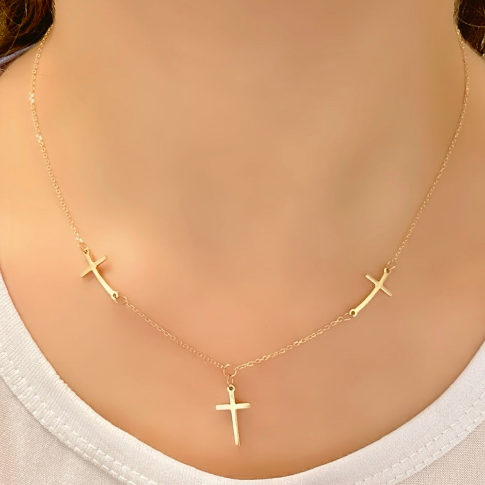18K Gold Cross Necklace
