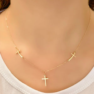 18K Gold Cross Necklace