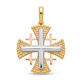 18K Multicolor Gold Jerusalem Cross Pendant