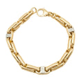 Men 18K Two Tone Gold Chain Bracelet