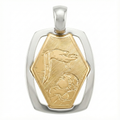 18K Two Tone Baptism Icon Pendant