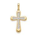 18K Yellow Gold Cubic Zirconia Pavé Cross Pendant