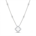 Diamond White Gold Clover Necklace