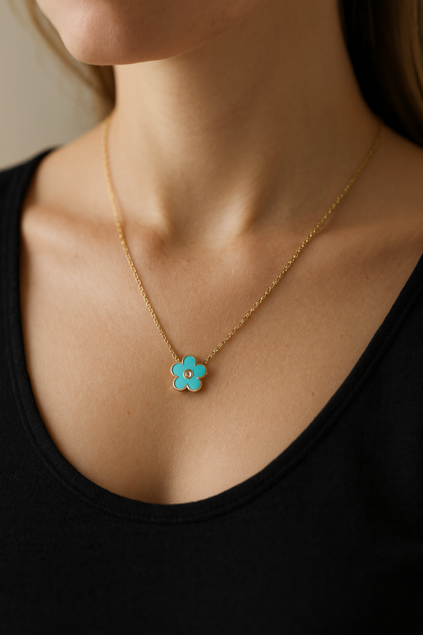 18K Yellow Gold Diamond Necklace