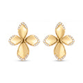 18K Yellow Gold Cubic Zirconia Flower Drop Earring