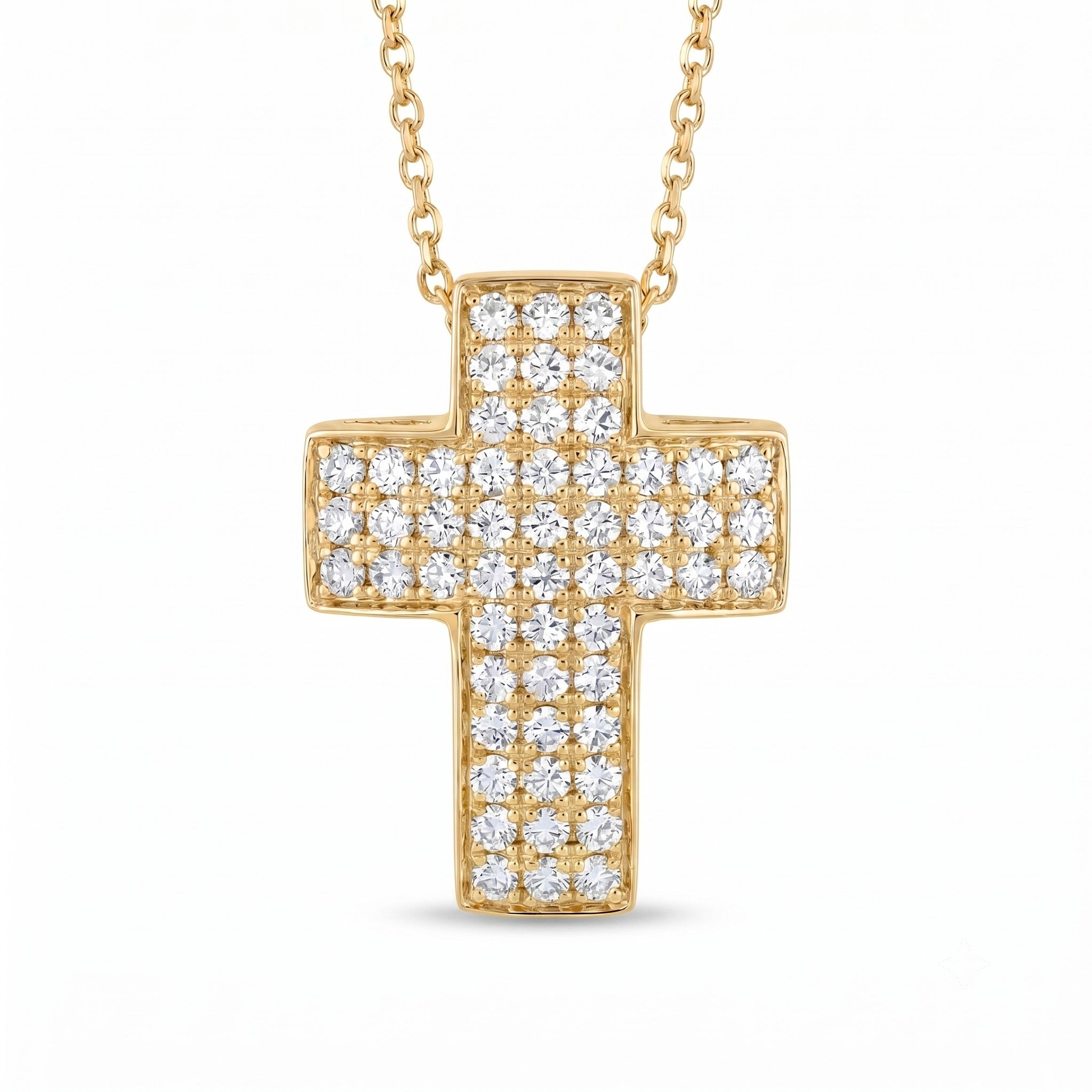 Diamond Yellow Gold Cross Necklace