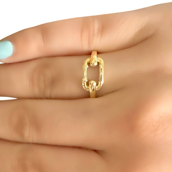 18K Gold Charm Ring Size 7
