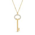 18K Yellow Gold Cubic Zirconia Key Necklace
