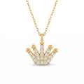 18K Yellow Gold Cubic Zirconia Crown Necklace