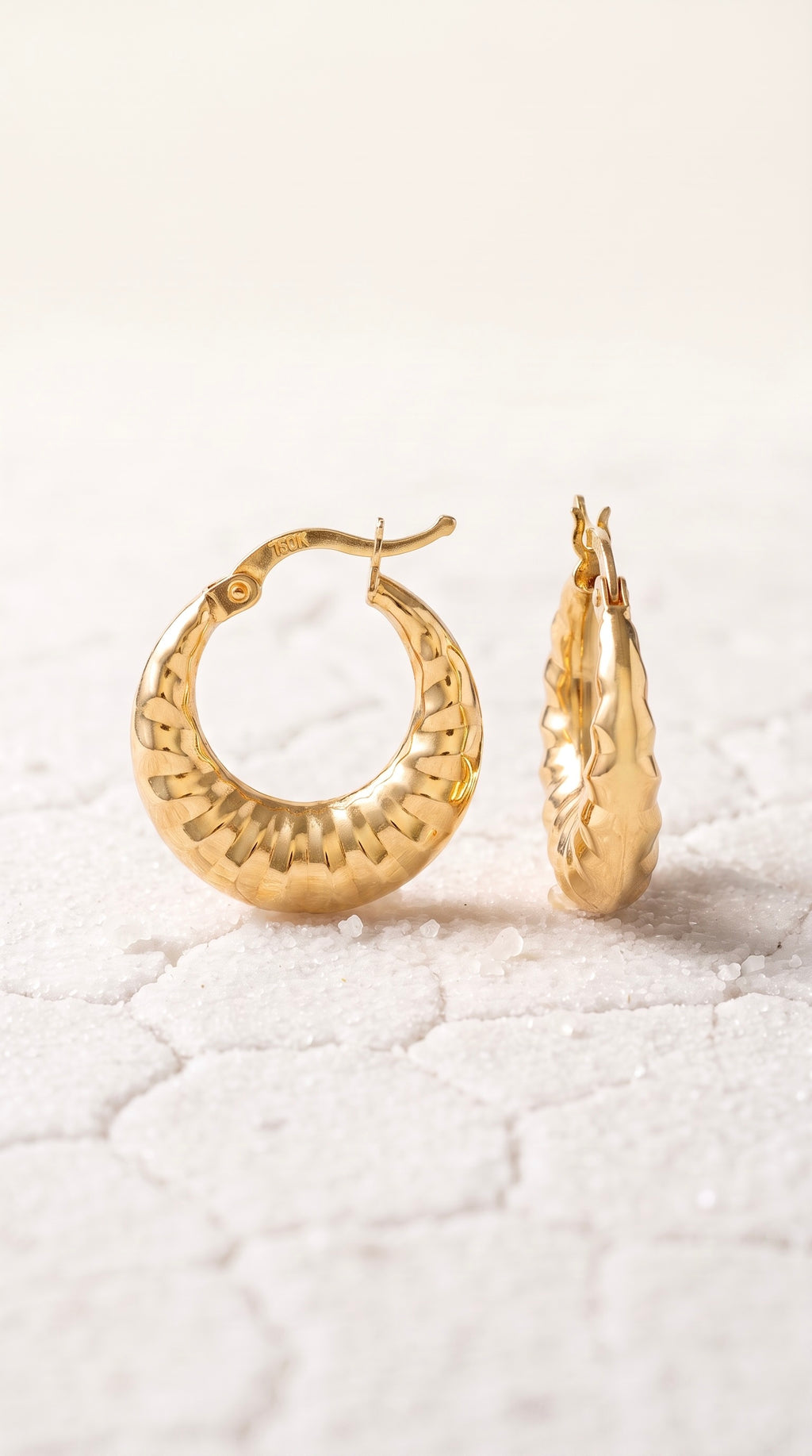 18K Yellow Gold Circle Hoop Earrings