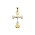 18k Gold Two Tone Crucifix Pendant