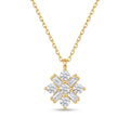 18K Yellow Gold Cubic Zirconia Flower Necklace