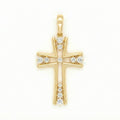 18K Yellow Gold Cubic Zirconia Cross Pendant