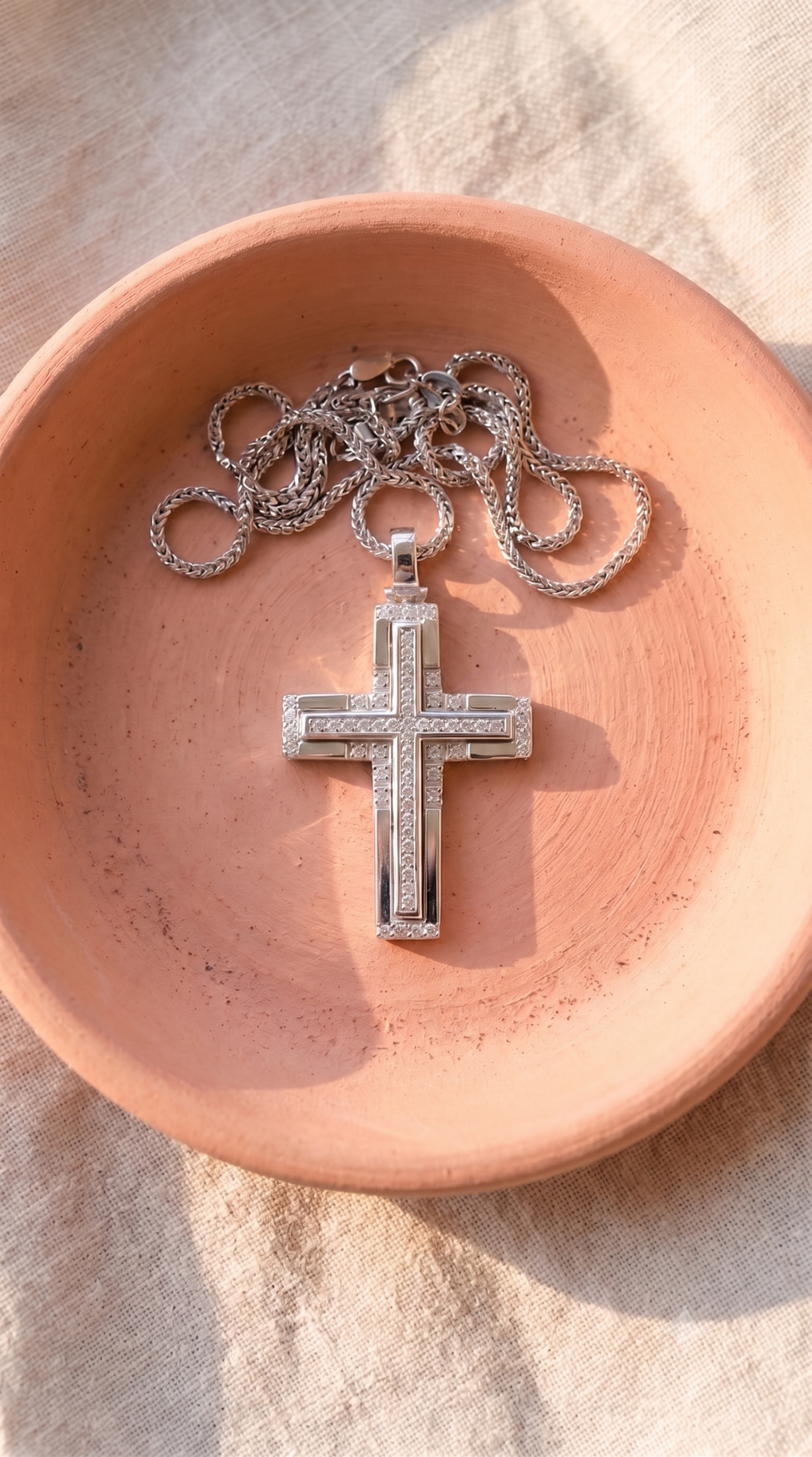 Diamond White Gold Cross Necklace