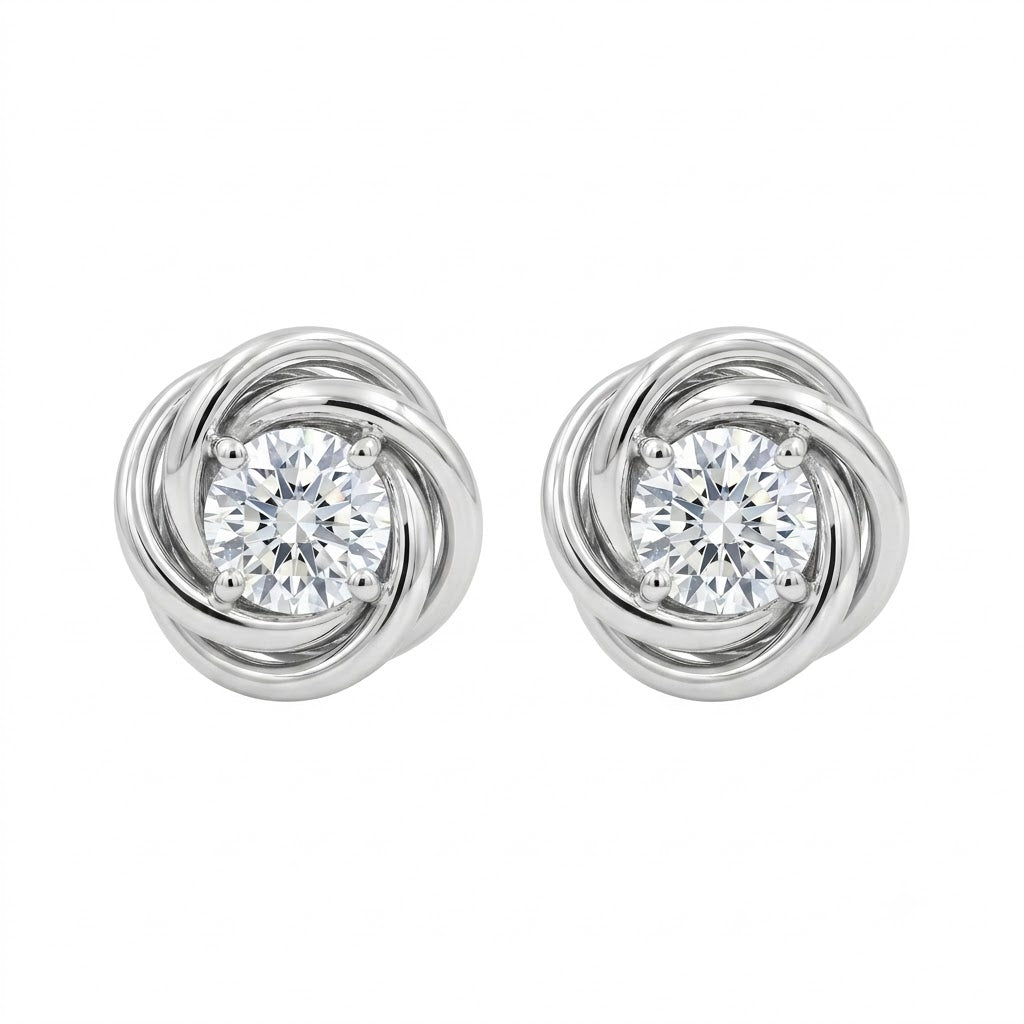 Diamond White Gold Stud Earrings