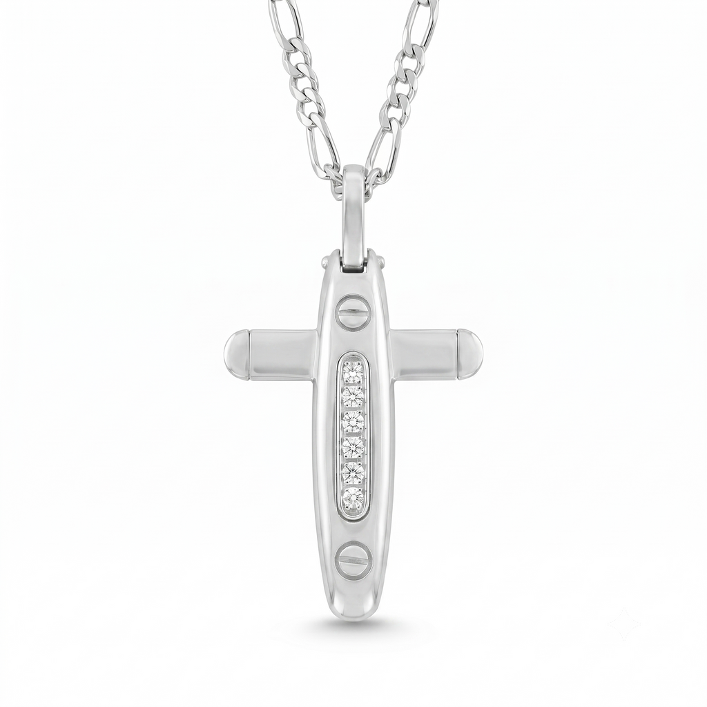 Diamond White Gold Cross Necklace