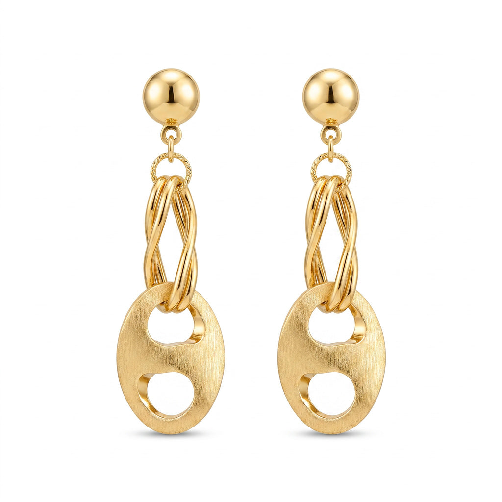 18K Yellow Gold Dangle Earring