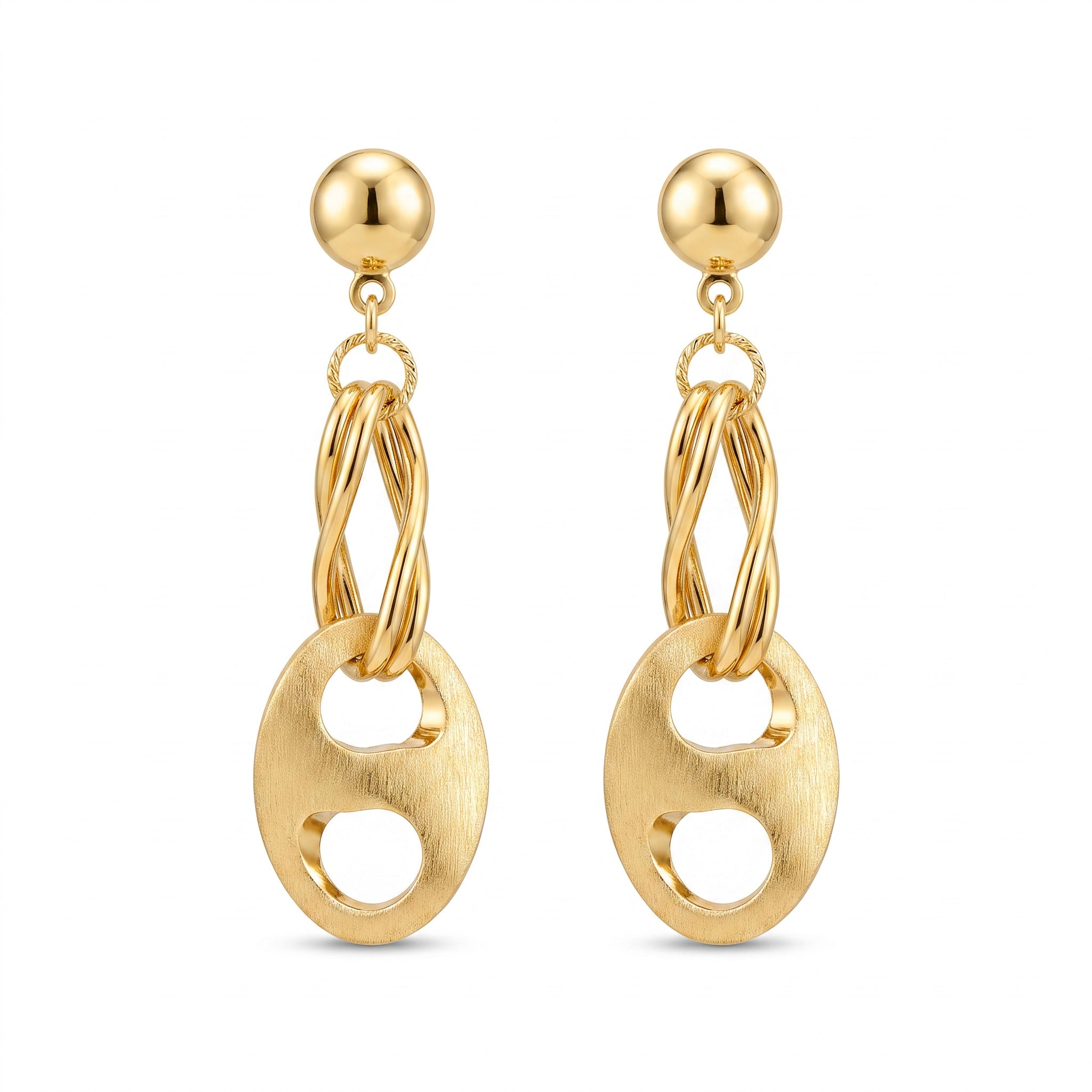 18K Yellow Gold Dangle Earring