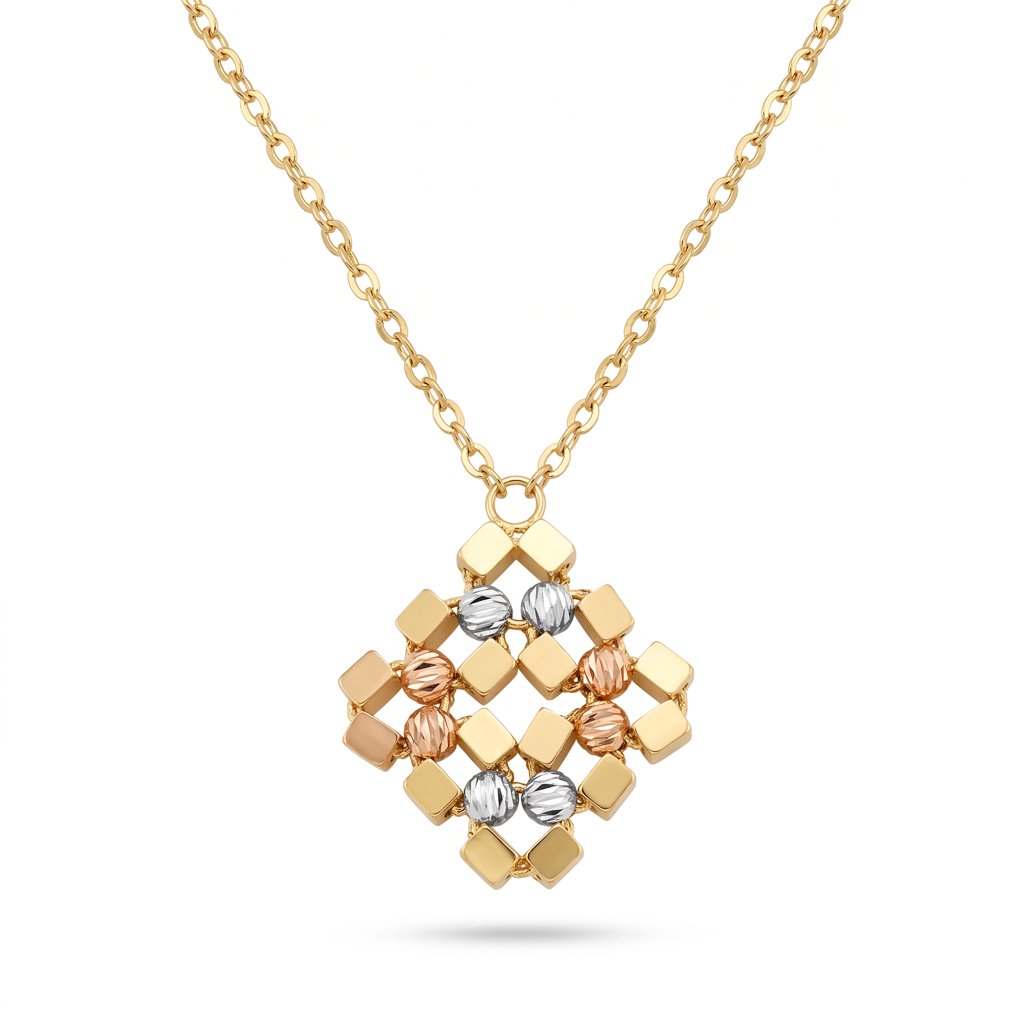 18K Multicolor Gold Chain Necklace
