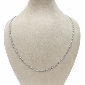 Natural Diamond Necklace 18K White Gold 18 inches