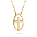 18K Yellow Gold Cross Pendant Necklace