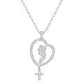Diamond White Gold ST. Mary Cross Necklace