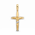 18K Two Tone Gold Crucifix Pendant