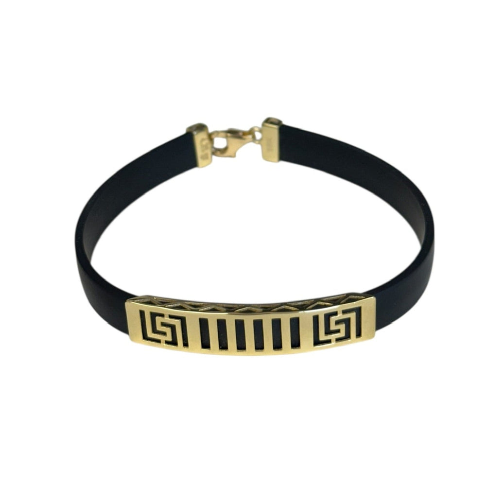 18K Gold Black Rubber Bracelet
