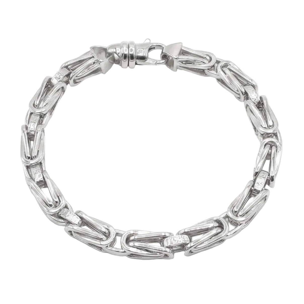 Men 18K White Gold Chain Bracelet