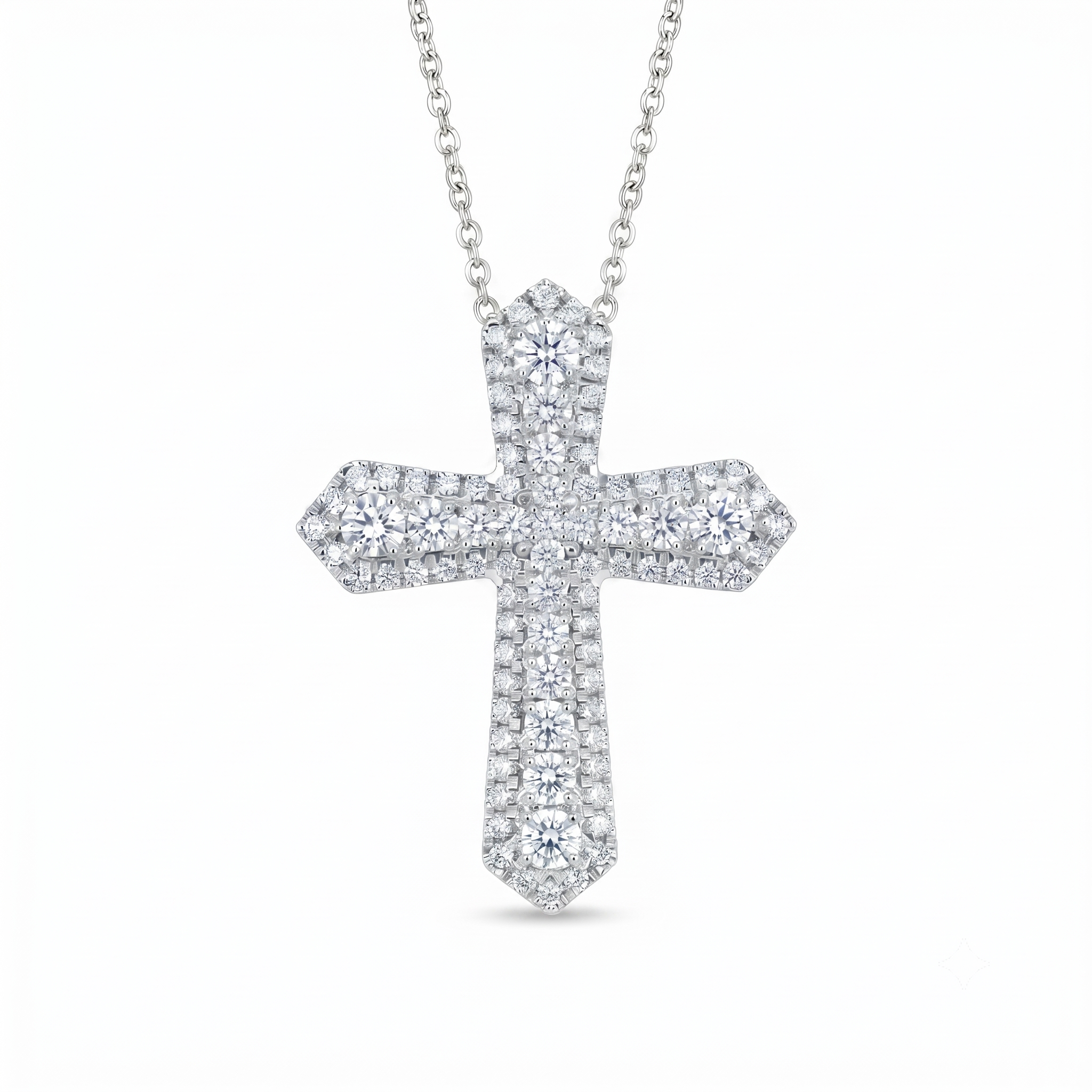Diamond White Gold Cross Necklace