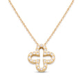 Diamond Yellow Gold Quatrefoil Clover Necklace