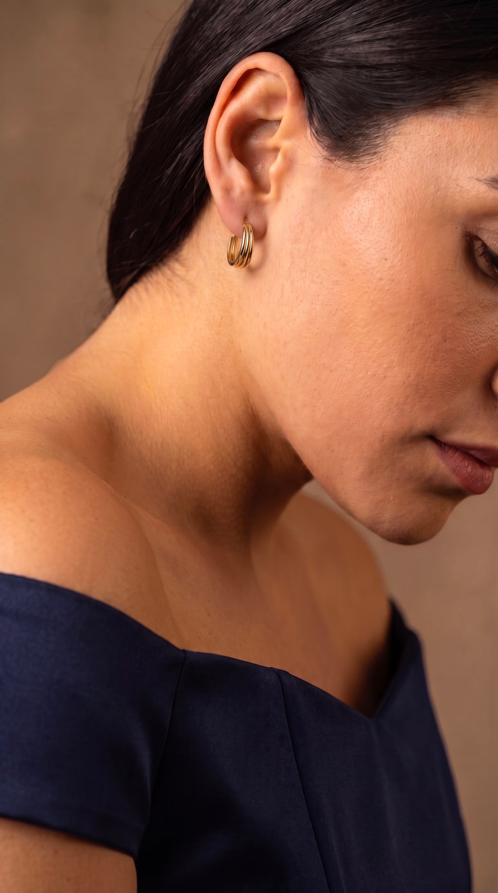18K Yellow Gold Circle Hoop Earring