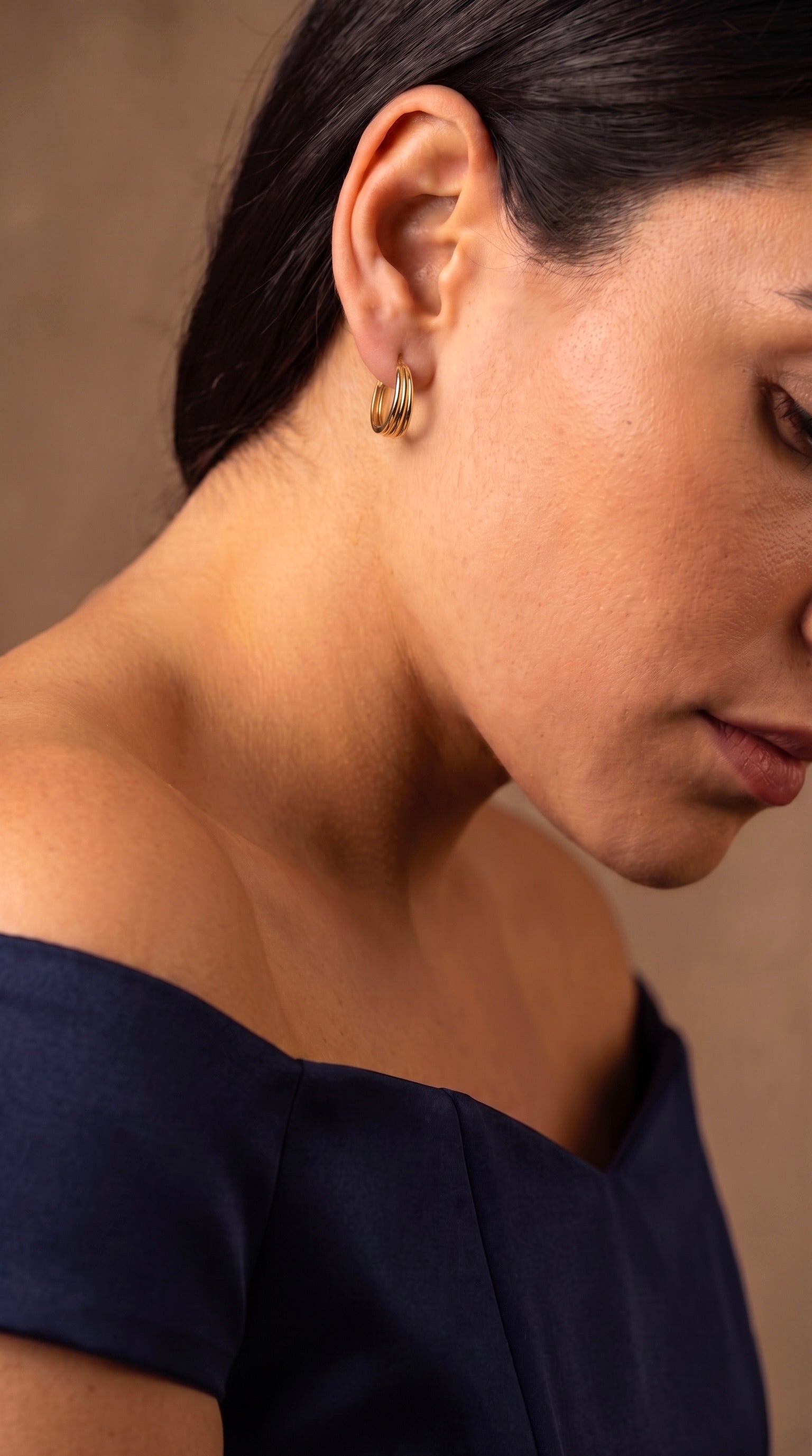 18K Yellow Gold Circle Hoop Earring