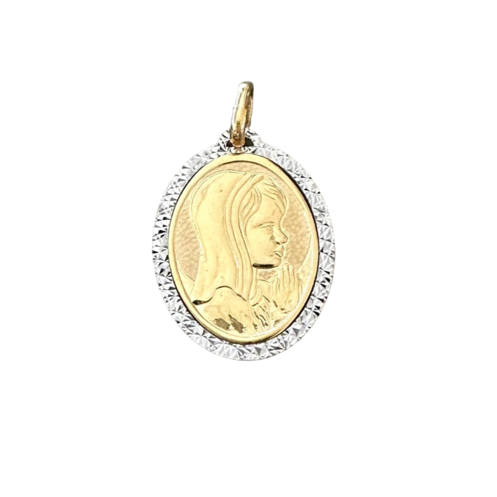 18K Gold Pendant St. Mary Icon