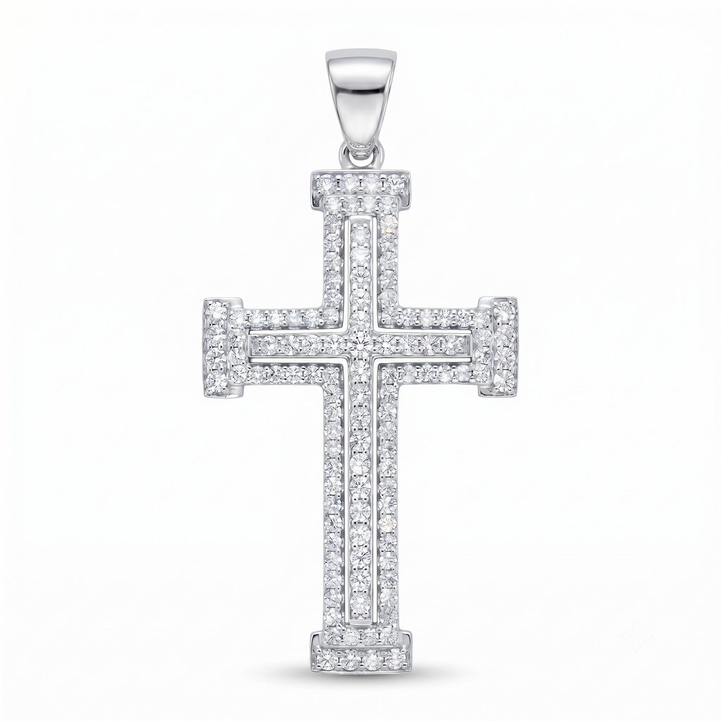 Diamond White Gold Cross Pendant