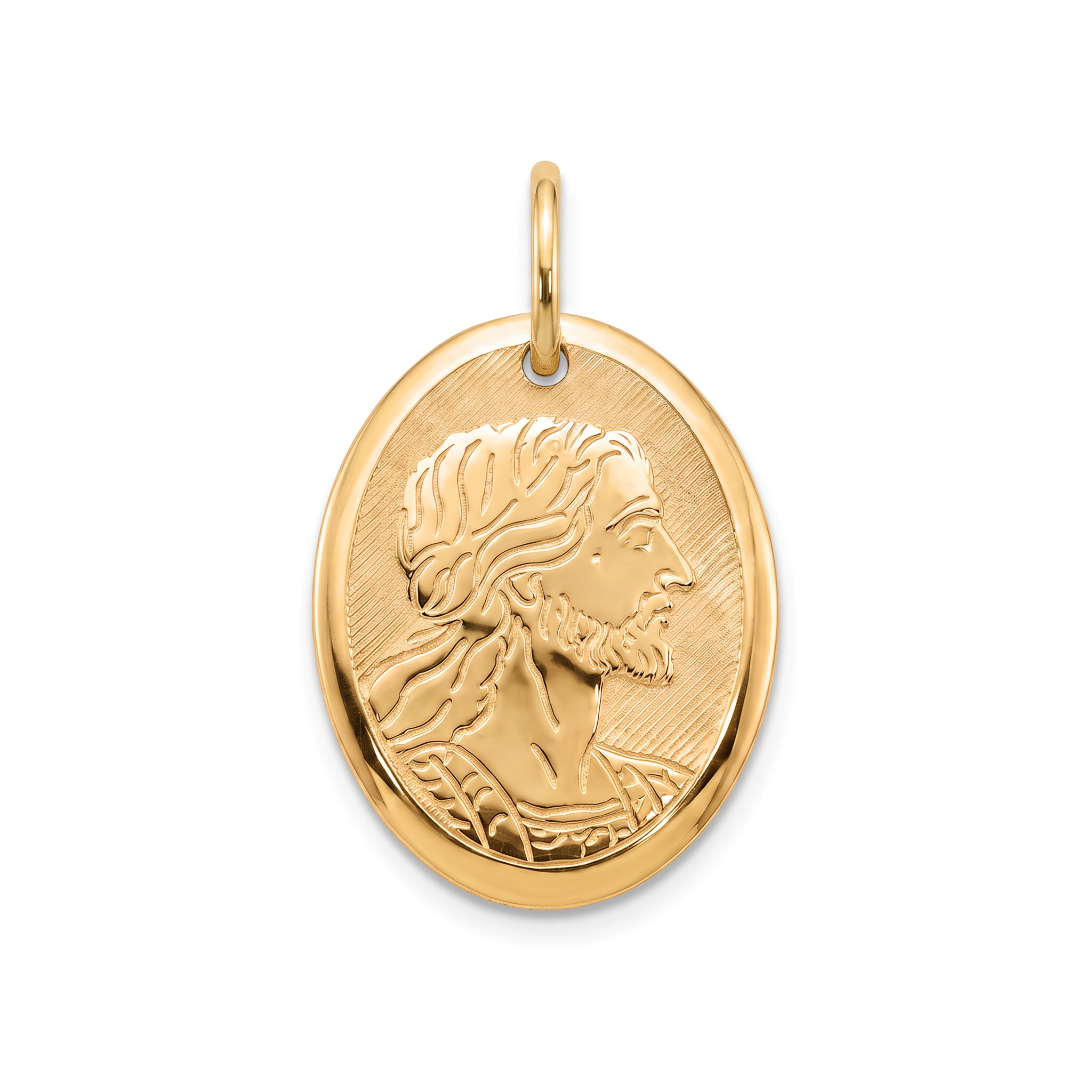 18K Yellow Gold Jesus Icon Pendant