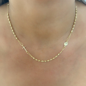 18K Gold Rosary Necklace