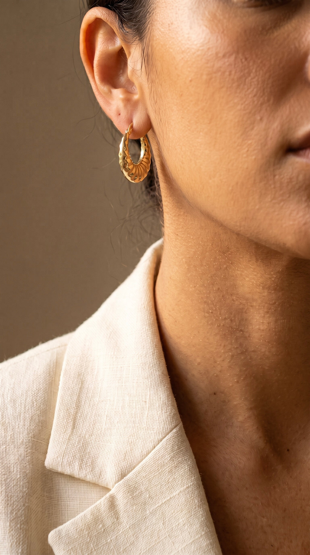 18K Yellow Gold Circle Hoop Earrings