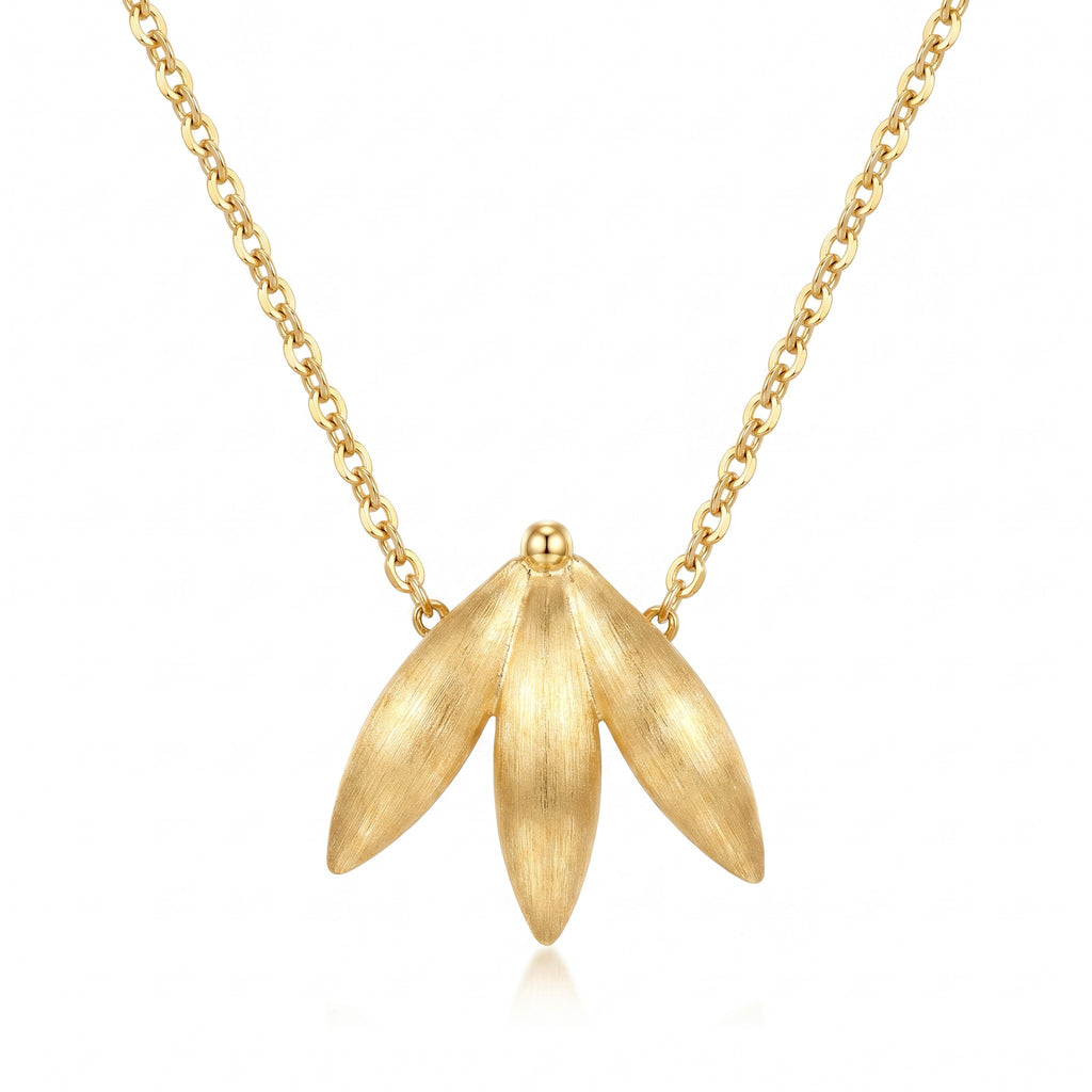 18K Yellow Gold Leaf Chain Necklace