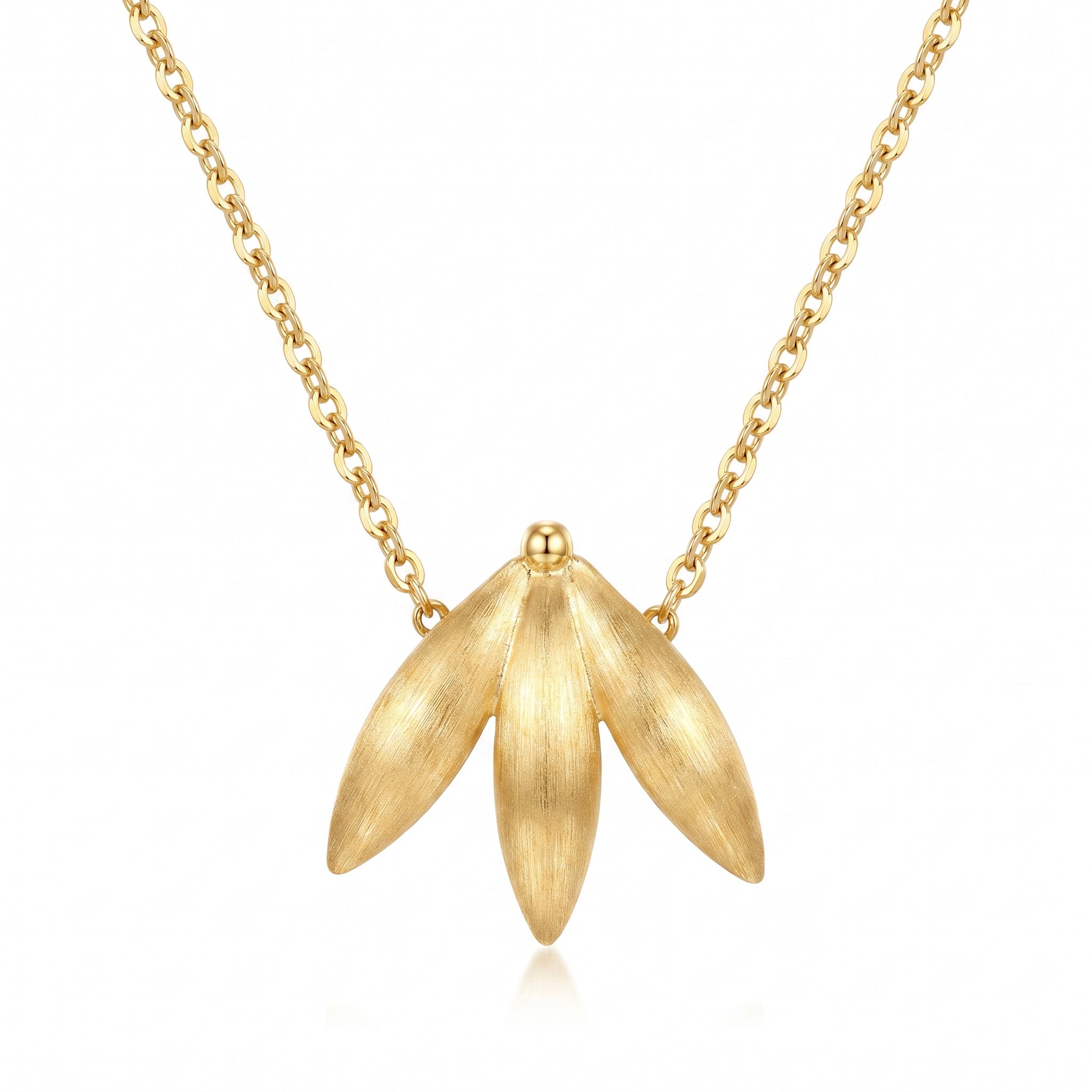 18K Yellow Gold Leaf Chain Necklace