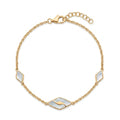 18K Yellow Gold Mother Of Pearl Chain Bracelet
