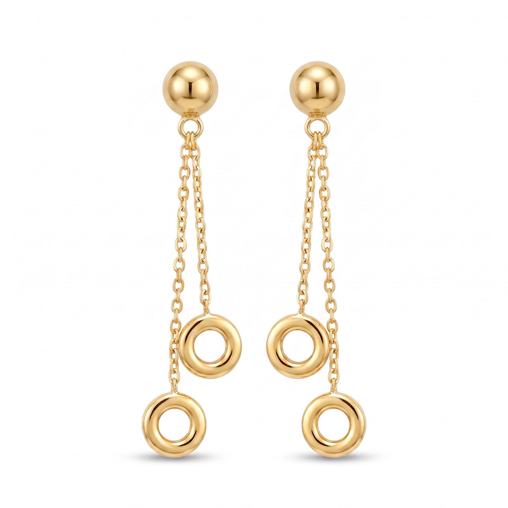 18K Yellow Gold Dangle Earrings