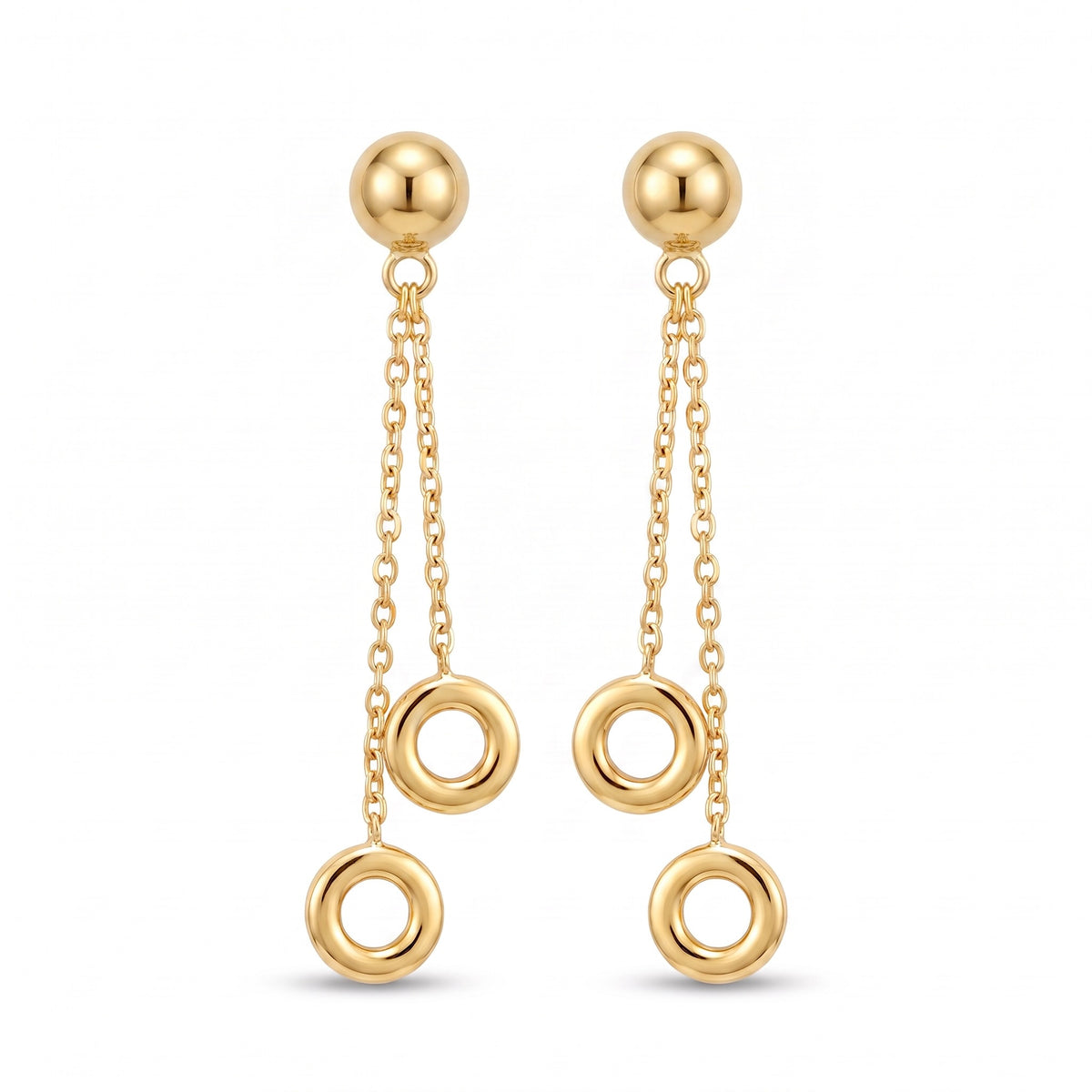 18K Yellow Gold Dangle Earrings