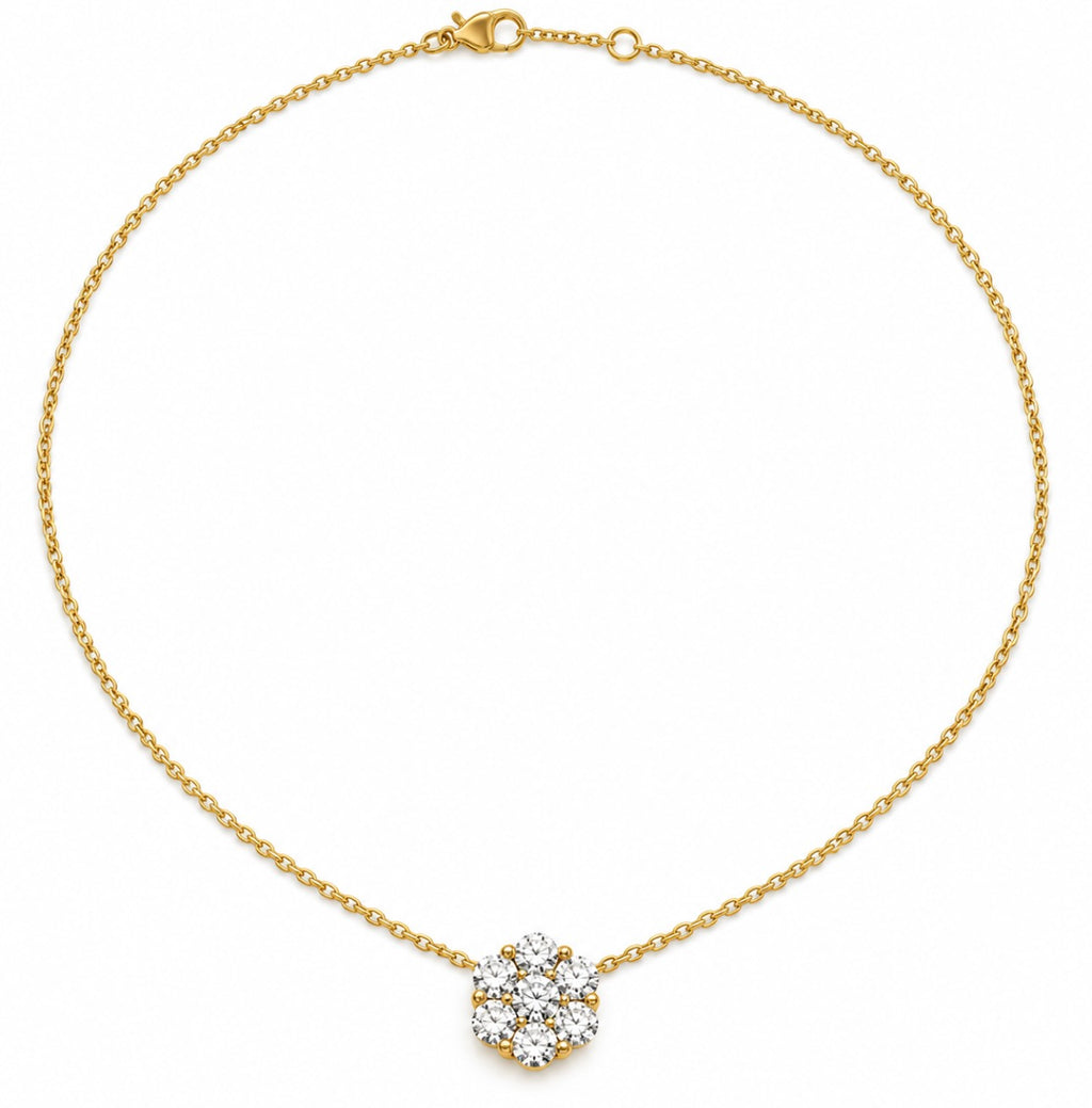 Lab Diamond Yellow Gold Necklace