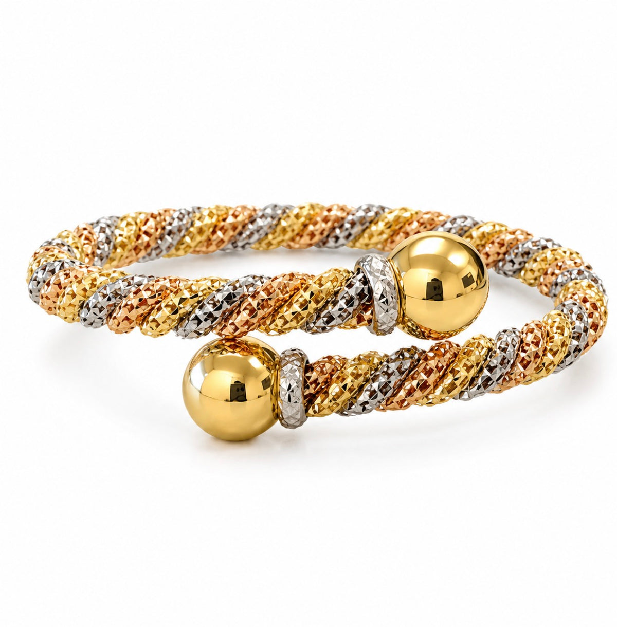 18K Multicolor Gold Cuff Bracelet
