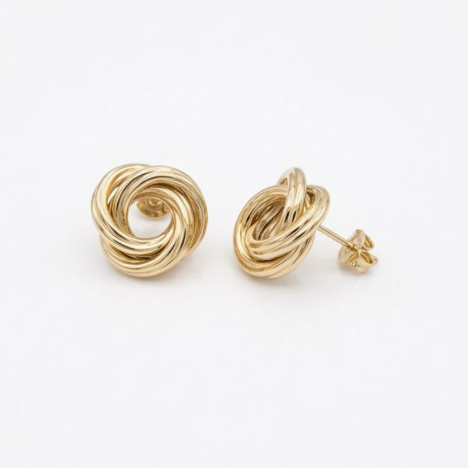 18K Yellow Gold Triple Ring Earrings